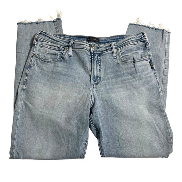 Silver Jeans Womens Jeans Size 33 Most Wanted Stright Mid Rise Light Wash Denim - Picture 4 of 12